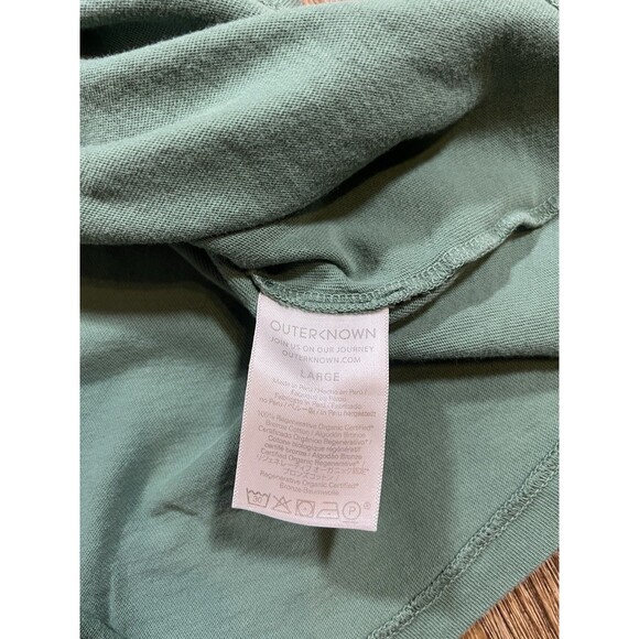Outerknown Shirt Mens Large Green Groovy-T Crew Neck Chest Pocket Organic - Picture 4 of 7